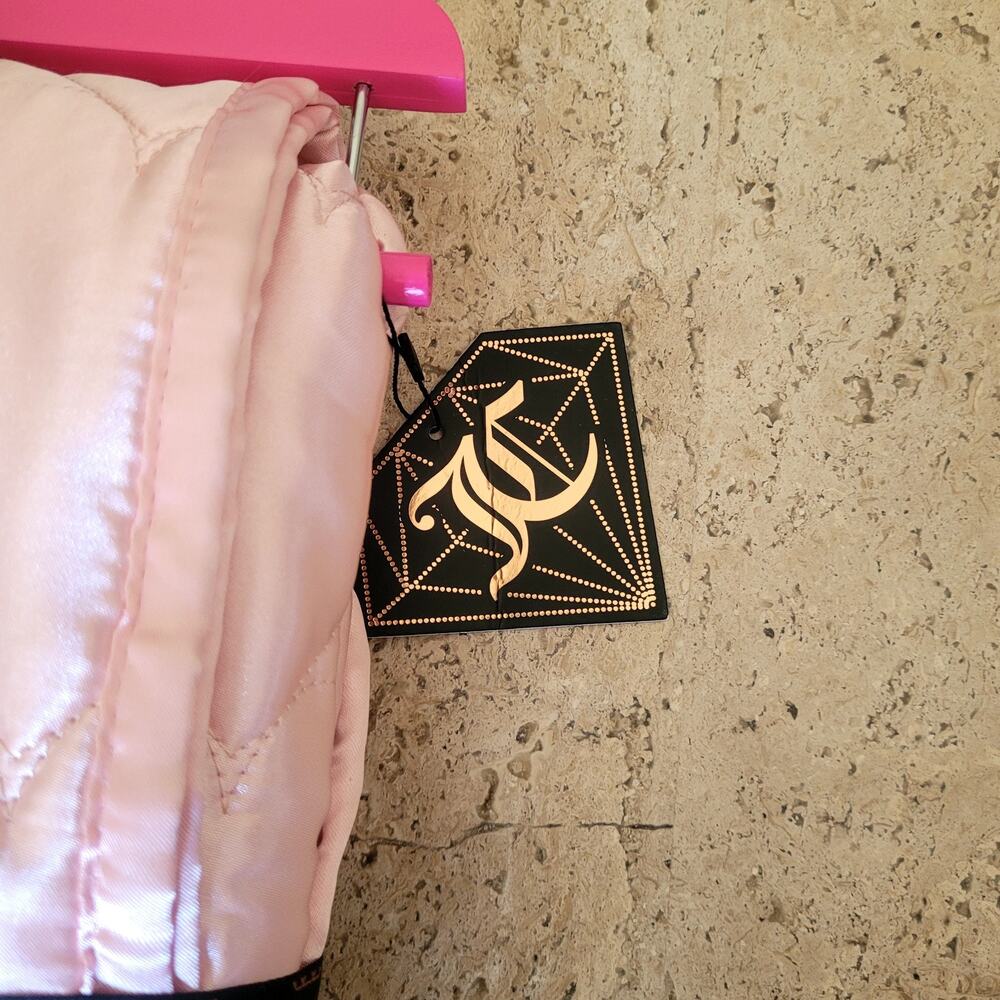 Juicy Couture King Pink Coquette Cute Satin Heart Stitched 3 Piece Quilt Set NWT - Picture 5 of 8